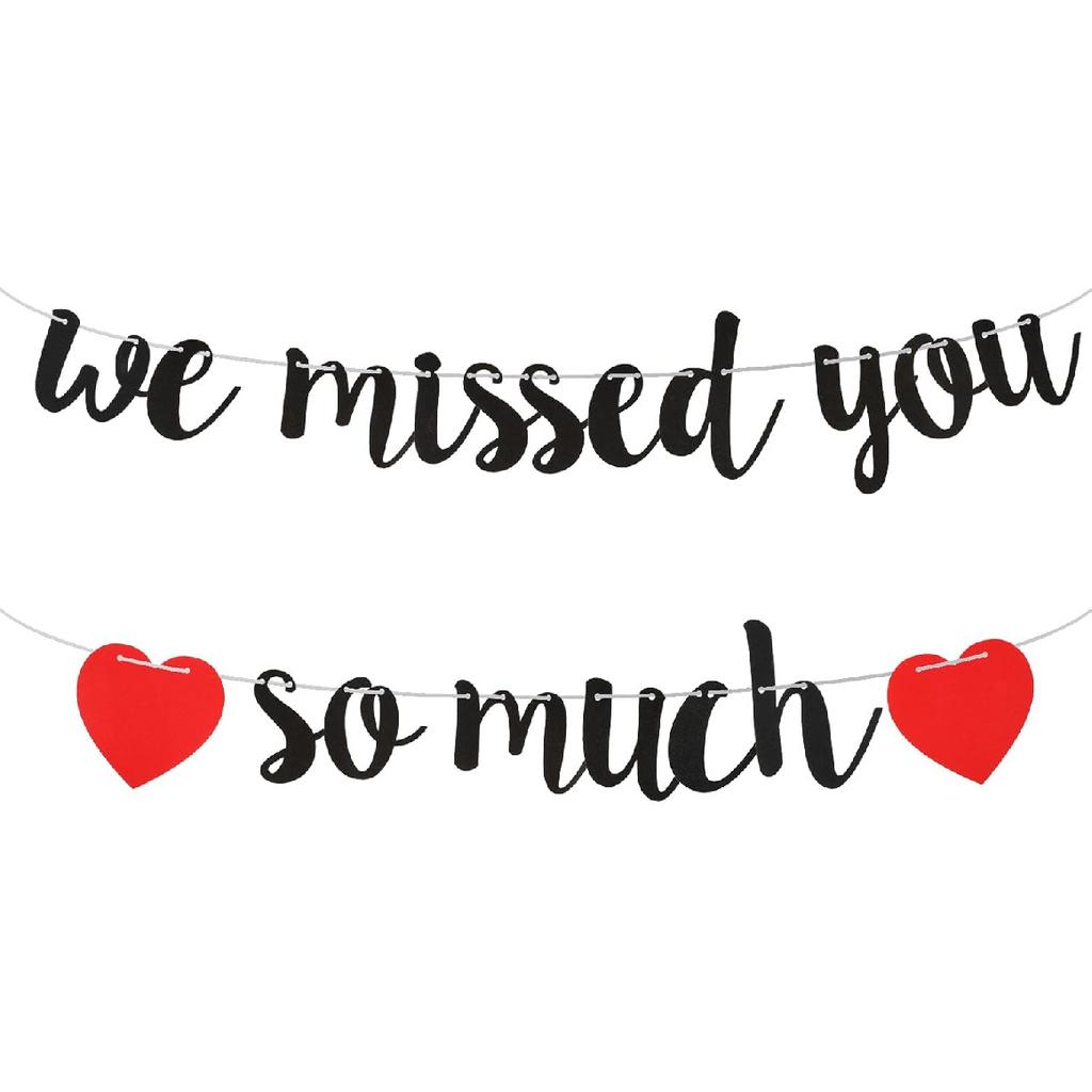 Welcome Home Banner, We Missed You So Much Banner, Welcome Home Decorations for Family Reunion Friends Back Graduation Happy Friendsgiving Signs