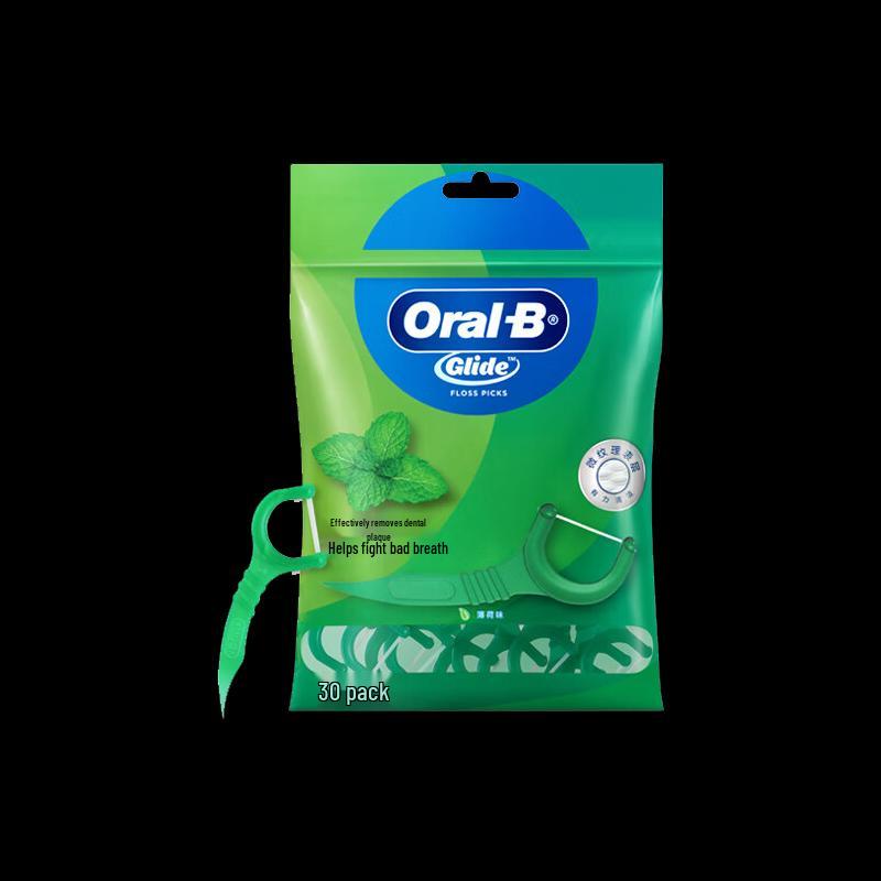 Oral-B Mint C-Type Dental Floss Picks, 30 Count