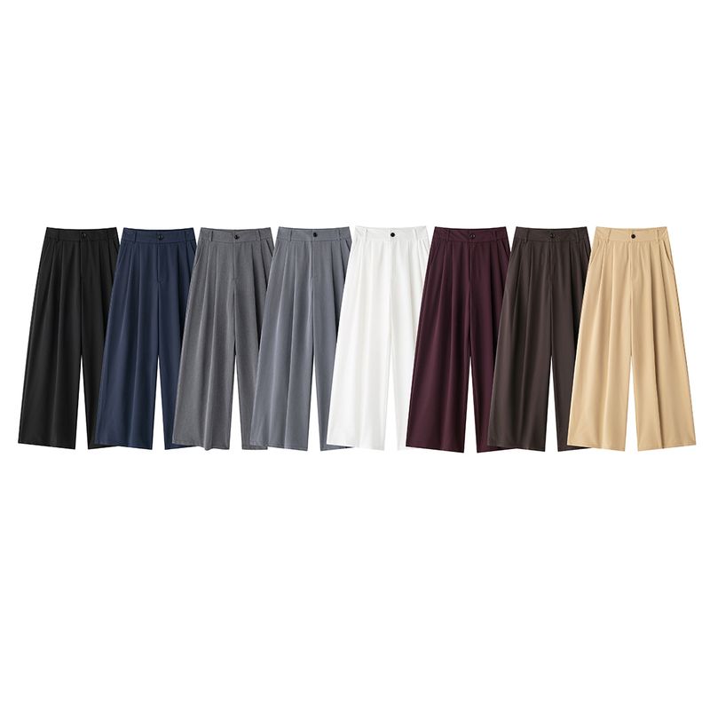 Kaslead New Arrival Women's Clothing Fashion Style Fashion Double Pleated Minimalist High Waist Casual Trousers 1255556 606