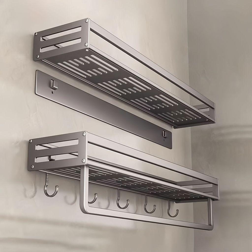 Mensola Moderna Minimalista per Bagno con Staffa a Muro in Lega di Alluminio Rimovibile per Stoccaggio in Doccia