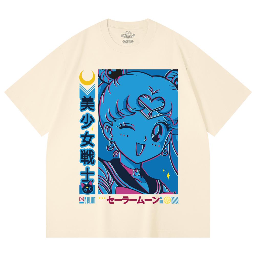 Унисекс футболка из 100% хлопка плотностью 230 г/м² с принтом Sailor Moon V13 XS абрикосовый