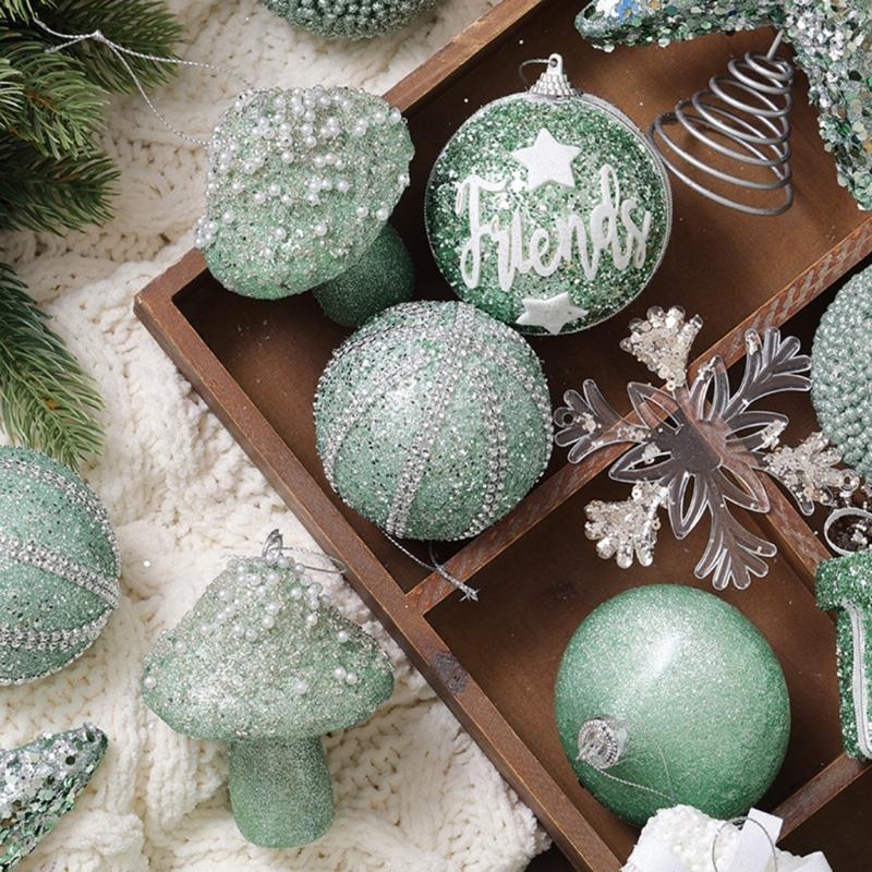 Shatterproof Christmas Tree Hanging Pendants Shimmering Baubles for Holiday Decoration Indoor and Outdoor Ornament