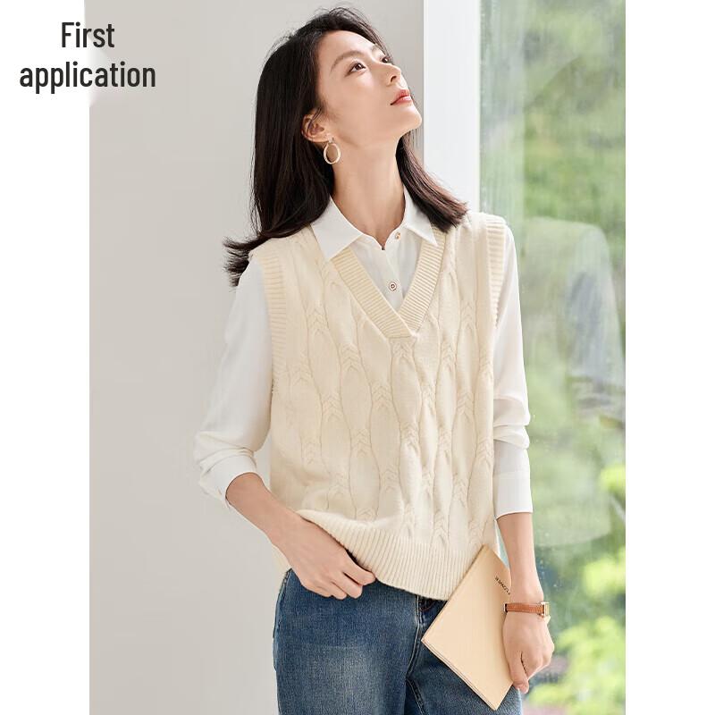 

Женский многослойный вязаный жилет с V-образным вырезом M