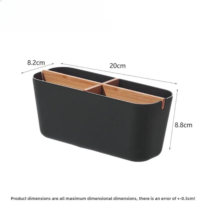 Modular Bamboo Desktop Organizer - Adjustable Dividers for Cosmetics, Office Supplies Multi-Use Home Office/Bedroom Tray