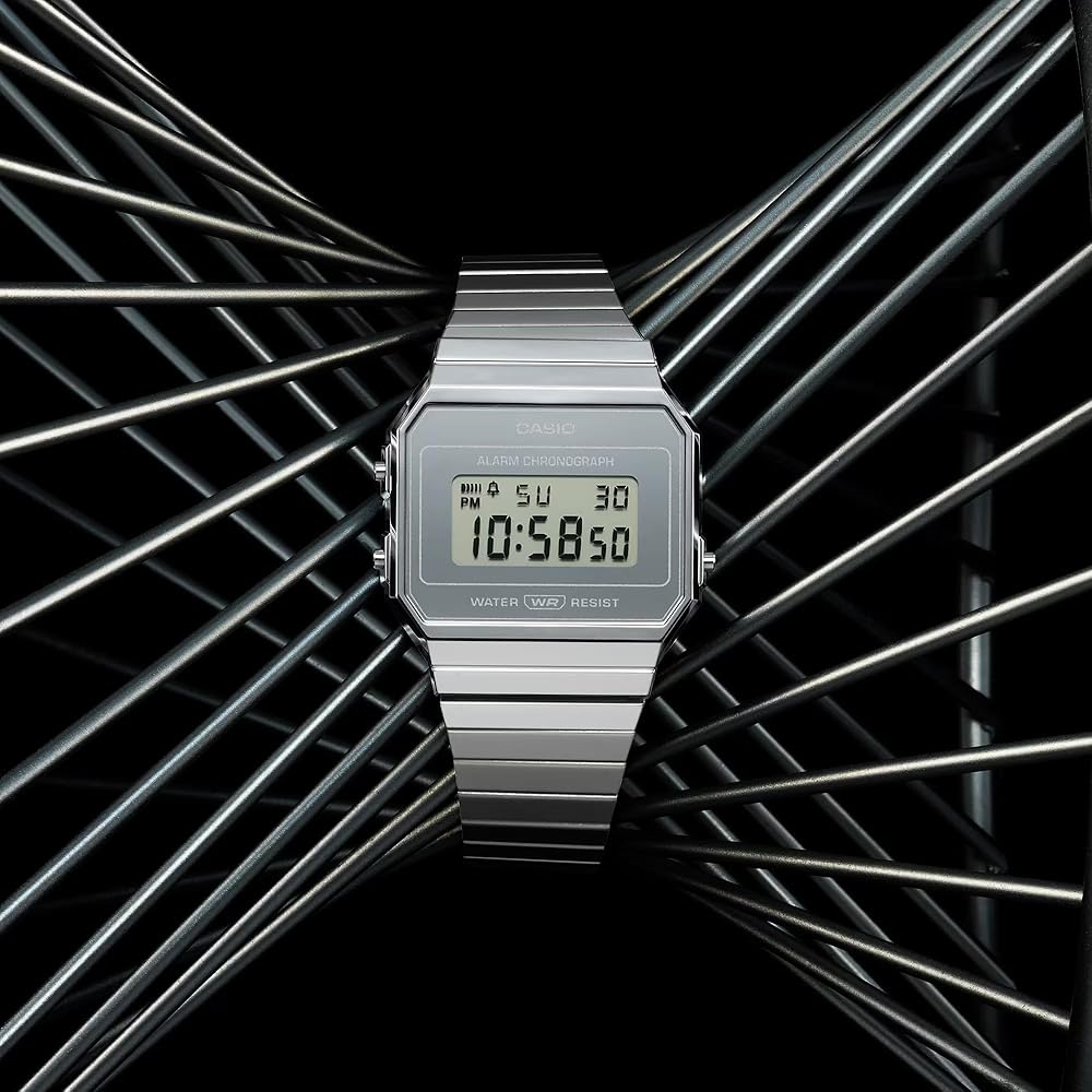 Casio Vintage Retro Modern Silver Watch A700WEV-7AVT Silver Color