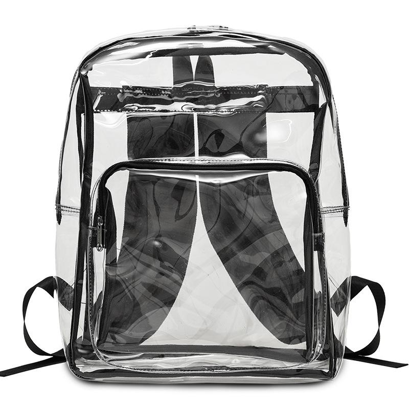 Schoolbag Transparent Backpack Women's 1011 New Waterproof Travel Backpack PVC Large Capacity Storage Junior High School Student Schoolbag