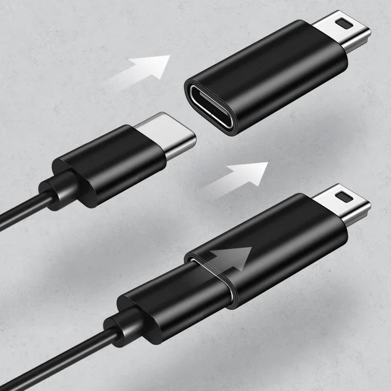 Mini USB To Type C Adapter 5 Pin Male Mini USB To Female USB Type C Data Transfer Connector for GoPro MP3 Camera PC Conventer