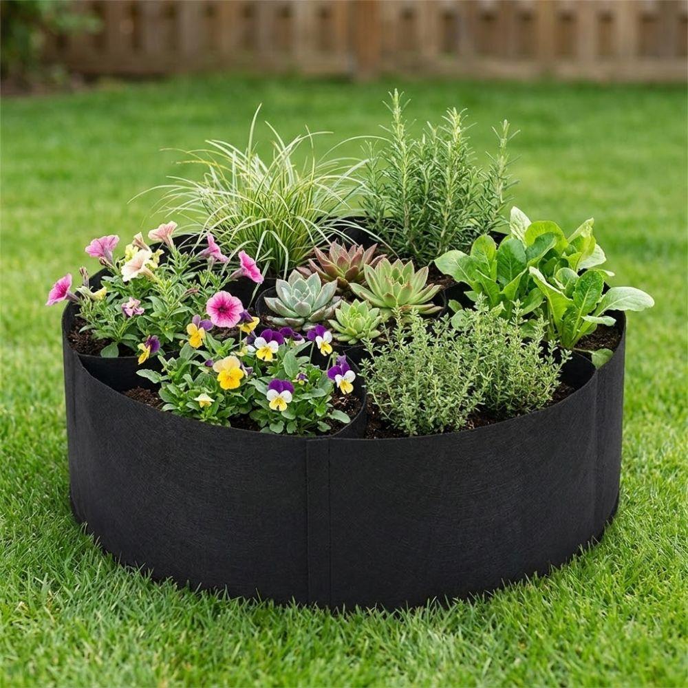 Freestanding Garden Grow Bags 7 Grids Divided Planter Planting Container  for Home Gardeners