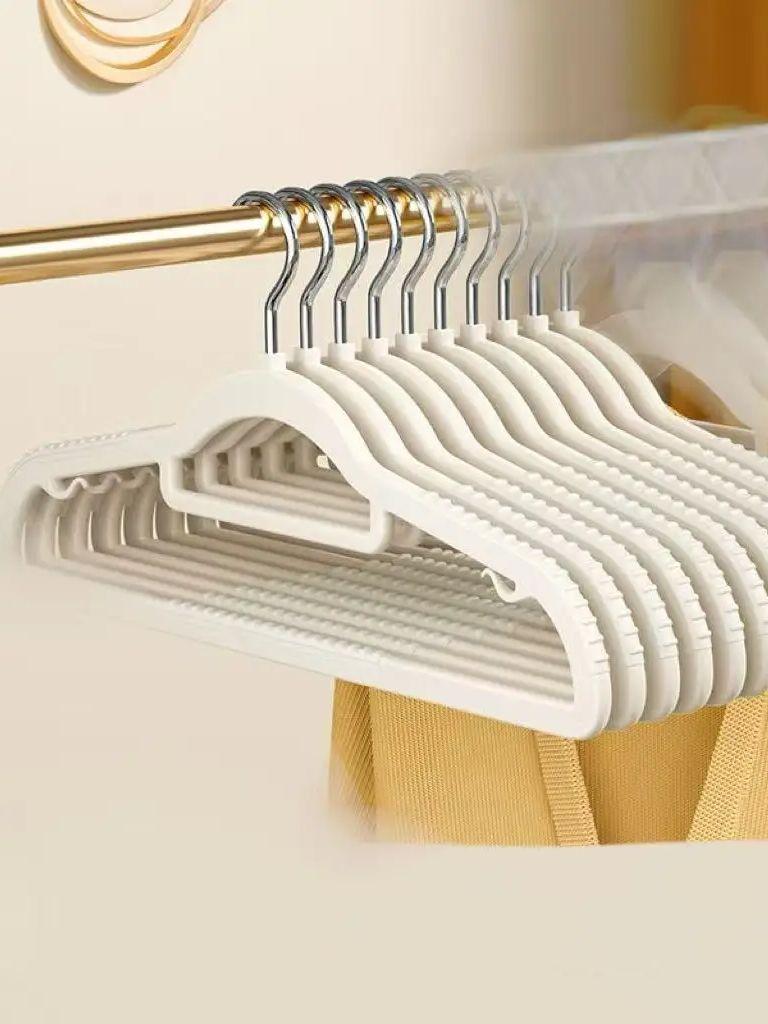 

Нескользящие пластиковые вешалки с держателем для галстуков, тонкие вешалки для шкафа, экономящие место – сверхпрочные вешалки для одежды белый