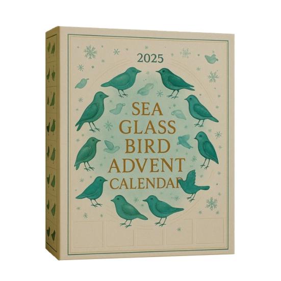 Sea Glass Bird Advent Calendar 2025 24 Day Countdown Christmas Tree Decoration Handcrafted Bird Ornaments Meaningful Holiday Gift