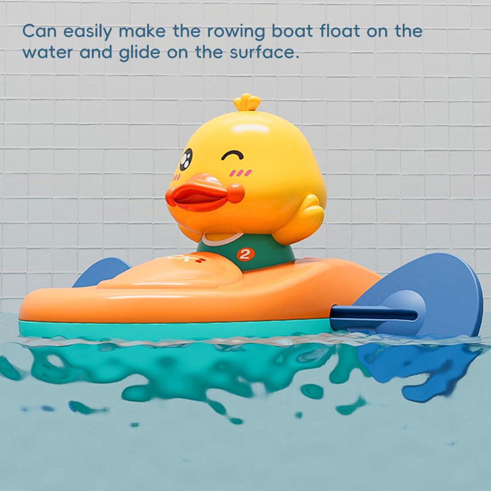 Pull Cord Duck Bathtub Boat Interactive Pull String Duck Infant Water Activity Toys Floatable Baby Bath Canoe