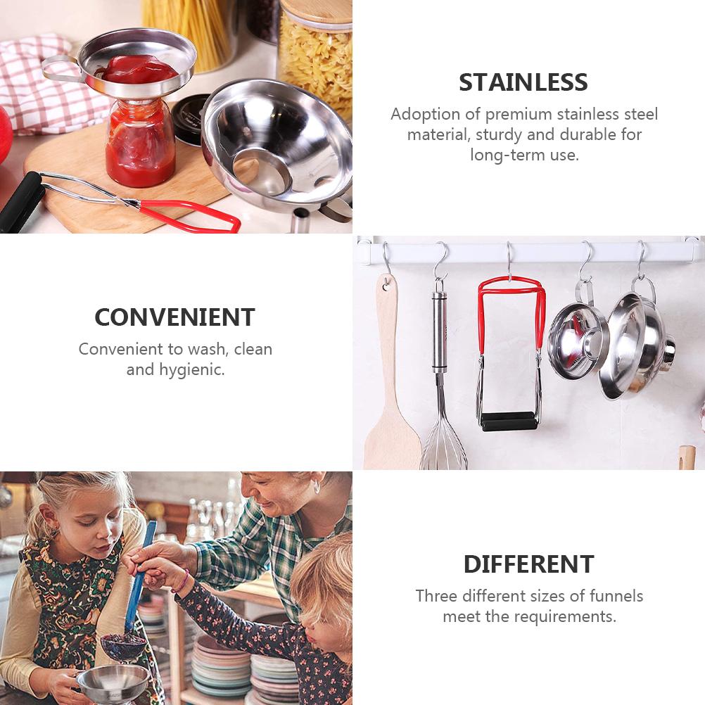Can Clip Kitchen Gadget Anti-slip Funnel Oil Stainless Steel Liquid Lifting Clamp Practical HomeFunnel Sauce