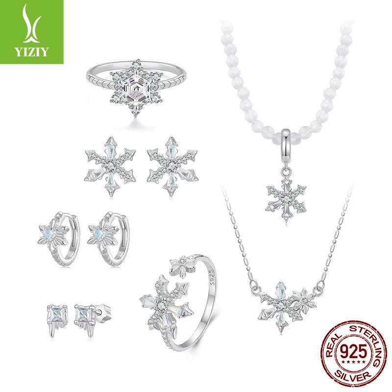 Yinziyun Original Design S925 Sterling Silver Ice Flower Winter Necklace for Women