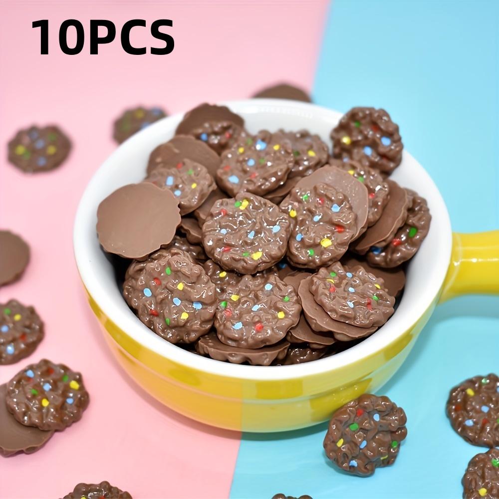 

[DIY Resin Cookie Ornaments] 10-Piece DIY Mini Resin Cookie Model Ornaments | Perfect for DIY crafts, jewelry making, home decor шоколадный