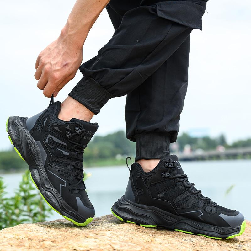 Høye vernesko herre stålhette arbeidssko herre dame arbeidssikkerhetsstøvler anti-knus sikker uknuselig arbeidsstøvel pustende