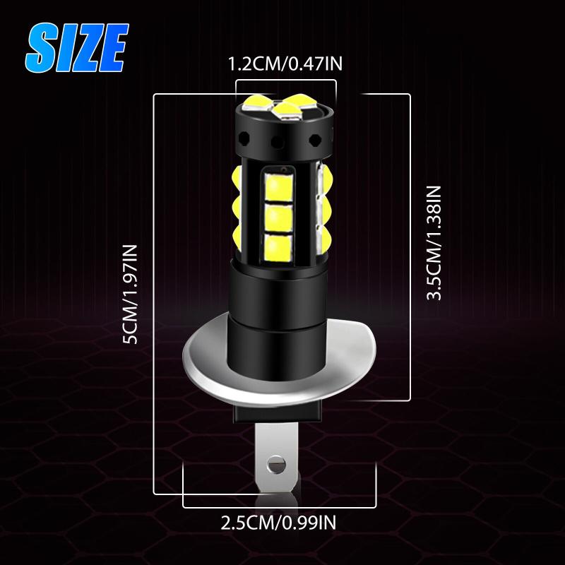 H1 15 Led Fog Lamp Driving Drl Light Bulbs Conversion Kit 6000k Xenon Super White Ip67 Waterproof