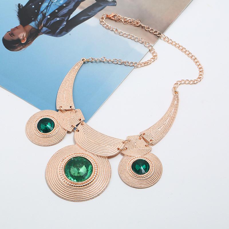 Vintage Geometric Alloy Pendant With Gemstone Embellishments For Fashionistas