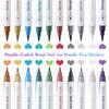 10/12 Colors Waterproof Nails Art Marker Pens 10/12 Colors Nail Brush Marker Sets  for DIY Nail Art