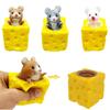 Pop-Up-Spielzeug mit lustiger Maus und Käseblock, zum Quetschen, Anti-Stress-Spielzeug, Versteckspielfiguren, Stressabbau, Zappelspielzeug für Kinder und Erwachsene