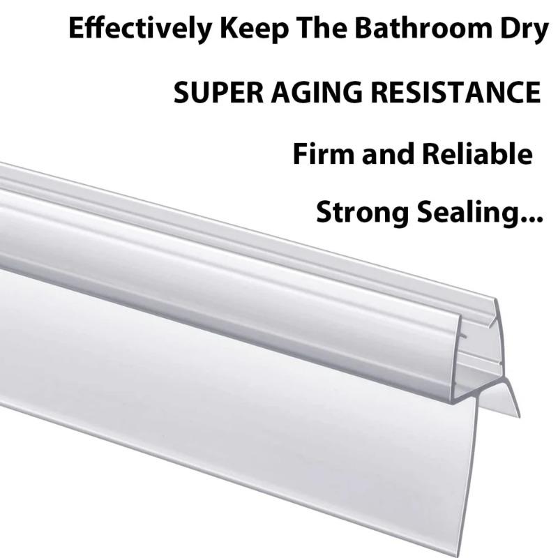 Shower Screen Door Seal Strip PVC Frameless Shower Door Bottom Seal with Drip Stripping Seal Sweep Water Blocking Strips