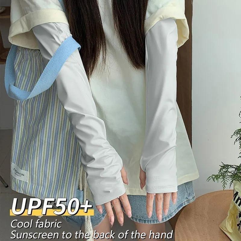 Lightweight Sun Arm Sleeves Breathable Cooling Effect Uv Protection Arm Sleeves Elastic Upf 50+ Ice Silk Arm Sleeves Outdoor