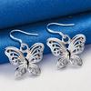 Exquis Boucles d'Oreilles Papillon ajourées en Argent Sterling 925 pour Femmes - Cadeaux de Fête Tendance et Accessoires de Mariage