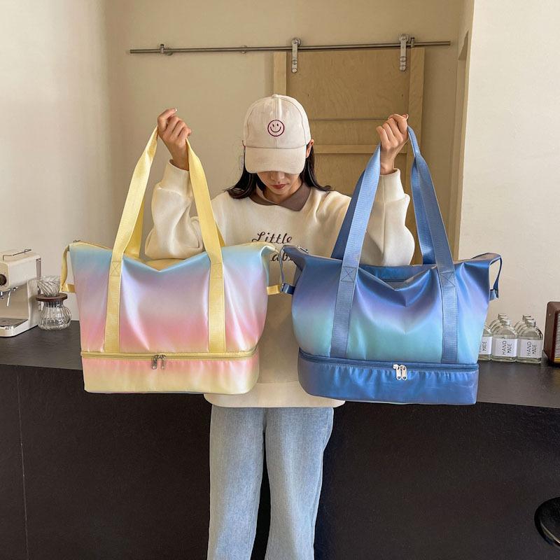 Laser Colorful Training Bag Portable Sports Fitness Bag Casual Swimming Yoga Bag Women's Large Capacity Outdoor Luggage Bag