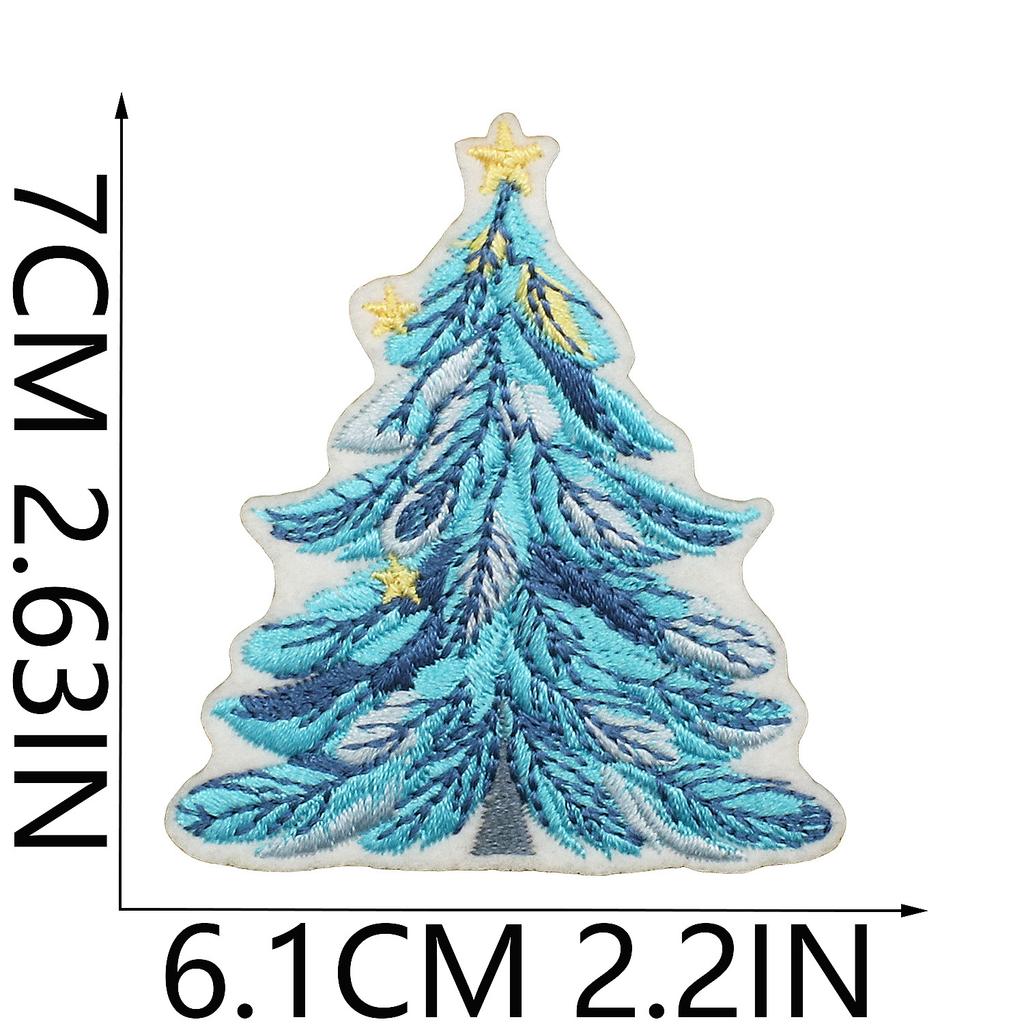 Christmas Theme Embroidery Cloth Sticker Bag Clothes Decoration Snowflake Bell Patch Sticker Gift Computer Embroidery Stamp Ironing