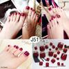 Waterproof Full-Cover Toenail Tips: 24 Removable, Firm, Finished False Nail Art Stickers