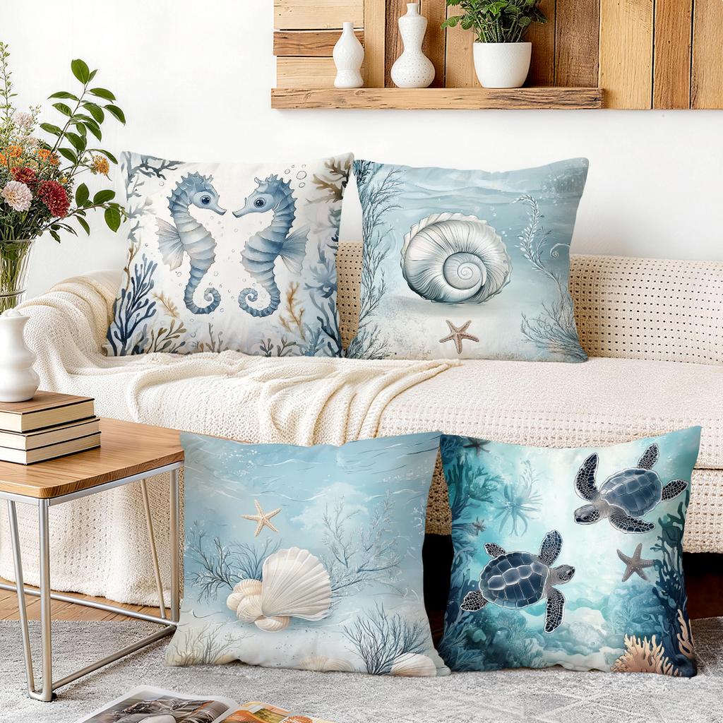 1/4pcs Beach Resort Style Cushions Pillowcase Polyester Cushion Cover Throw Pillow Pillowcover Home Car Sofa Decor