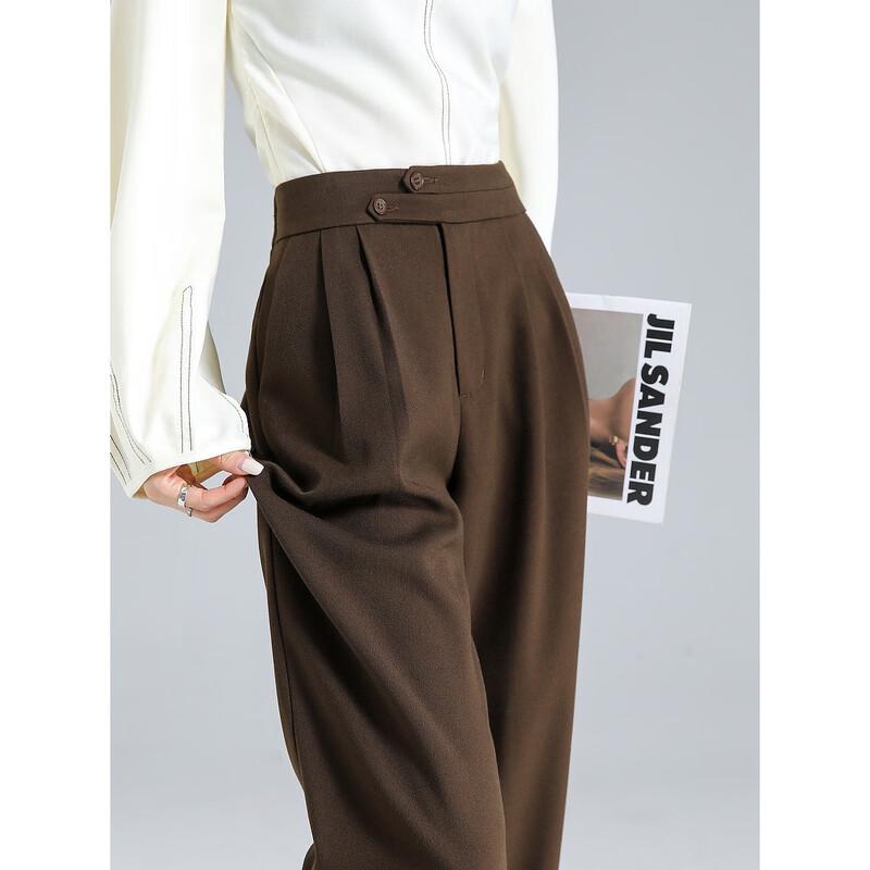 Women's Commuter Tapered Harem Pants with Asymmetric Pleats