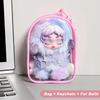 For 17cm Labubu V2 V3 15cm Cotton Doll Skull Panda Outfit Crossbody Pain Bag PVC Storage Bag Display Bag