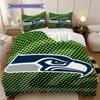 Seattle Seahawks Pattern Bedding Quilt Set Quilt Cover Pillowcase Home Decoration Birthday Gift (1 * Duvet Cover + 2 * Pillowcase, Without Core)