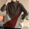Sweater Women Autumn Winter Thickened Warm Knitted Stretchy Long Sleeve Oversized Top High-neck sweater