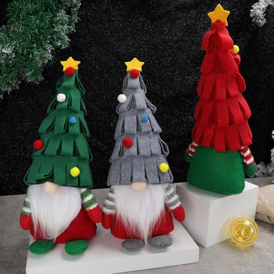 Christmas Dwarf Faceless Old Figurine Creative Fireplace Ornament Festive Family Gnome Decoration for Fireplace Table Center TV Stand