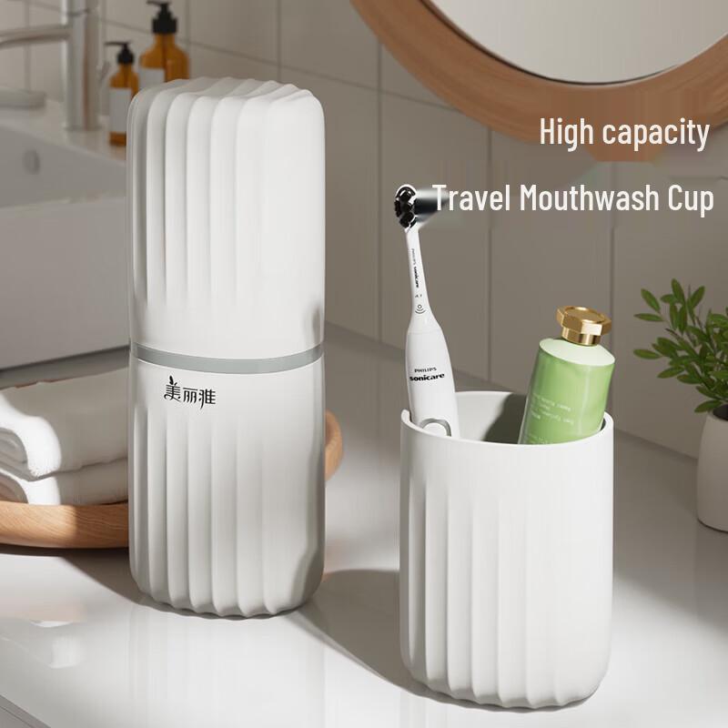 

MARYYA Wave Pattern Travel Wash Cup with Storage