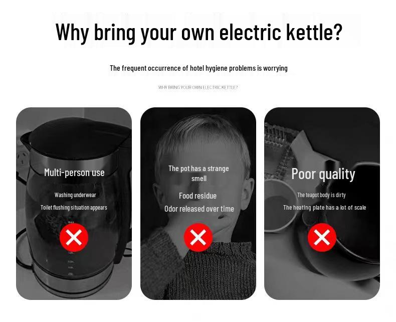 0,8L Přenosná skládací elektrická silikonová konvice - Vhodná na cesty, Automatické vypnutí
