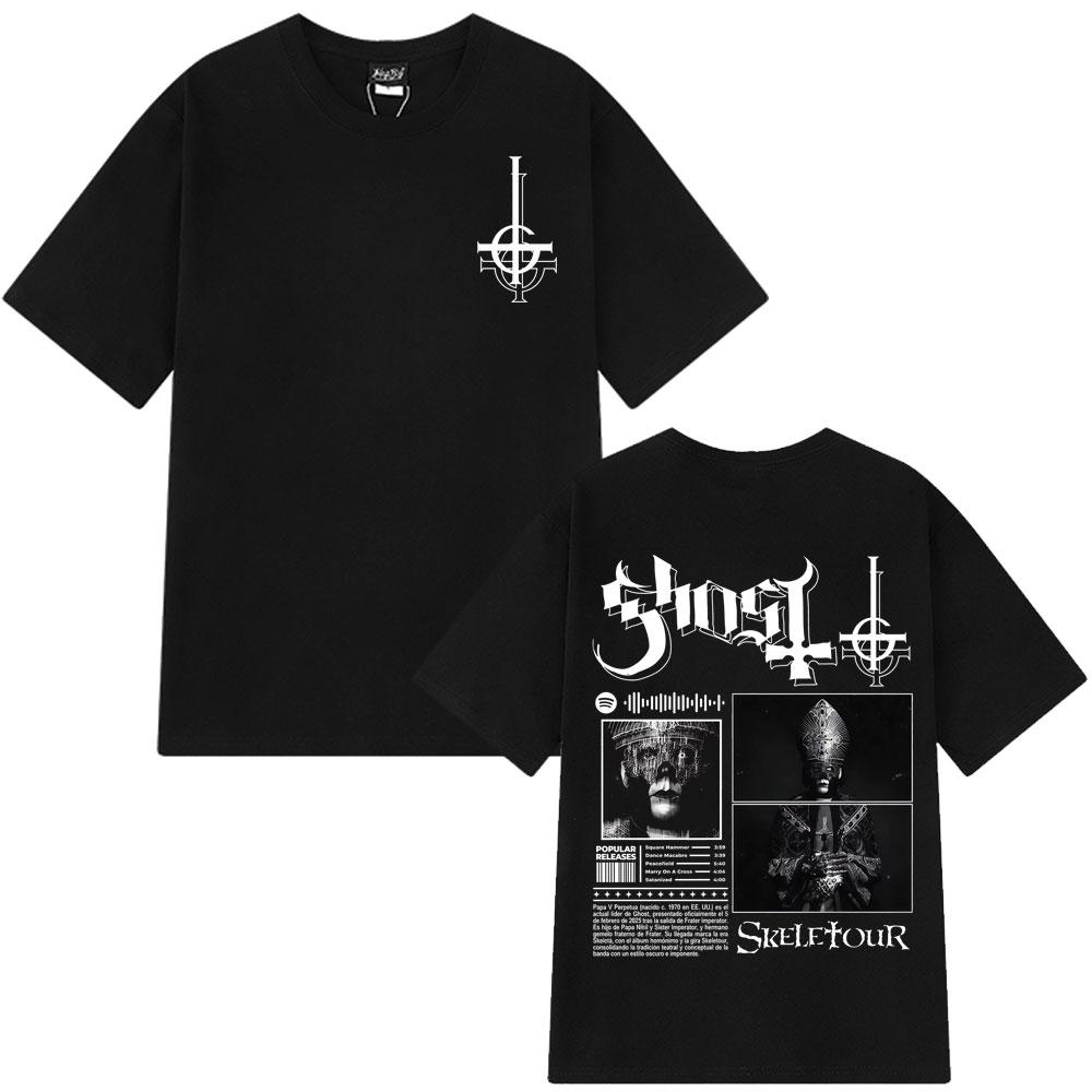 2025 Summer Tour Ghost Band Apparel Shirt Men Women New Skeleta Album Funny Pure 100% Pure Cotton Printed Breathable T-shirt Y2k