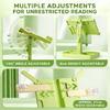 Foldable Plastic Reading Stand Adjustable Textbook Stand Folding Book Rest with Page Clips for Book Tablet Music Scores