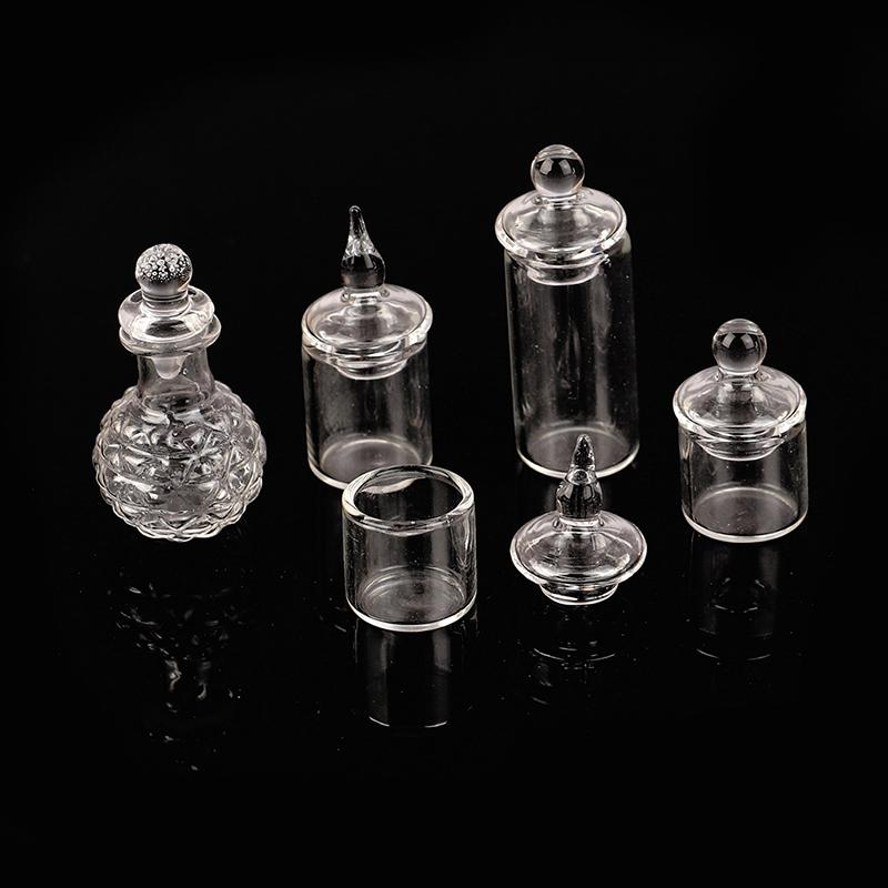 1:12 Dollhouse Miniature Tiny Jar Candy Storage Bottle W/Cover Kitchen Decor