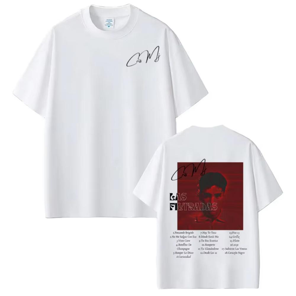 Rapper CRIS MJ Tour  Album Graphics T-shirts Men Women Fashion T-shirts Short-sleeved Male Cotton Loose T-shirts Tops