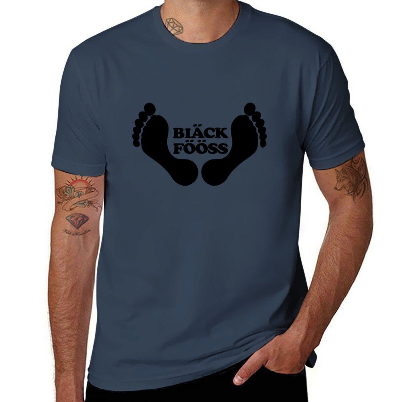 

Black Fooss Tshirt customs cute clothes plain heavyweight t shirts for men S