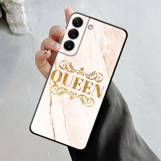 Phone Case For Samsung Galaxy S23 S22 S21 S20 Fe Ultra S10 S9 S8 Plus Note 20ultra 10plus Cover Rose Gold Pink Queen Princess