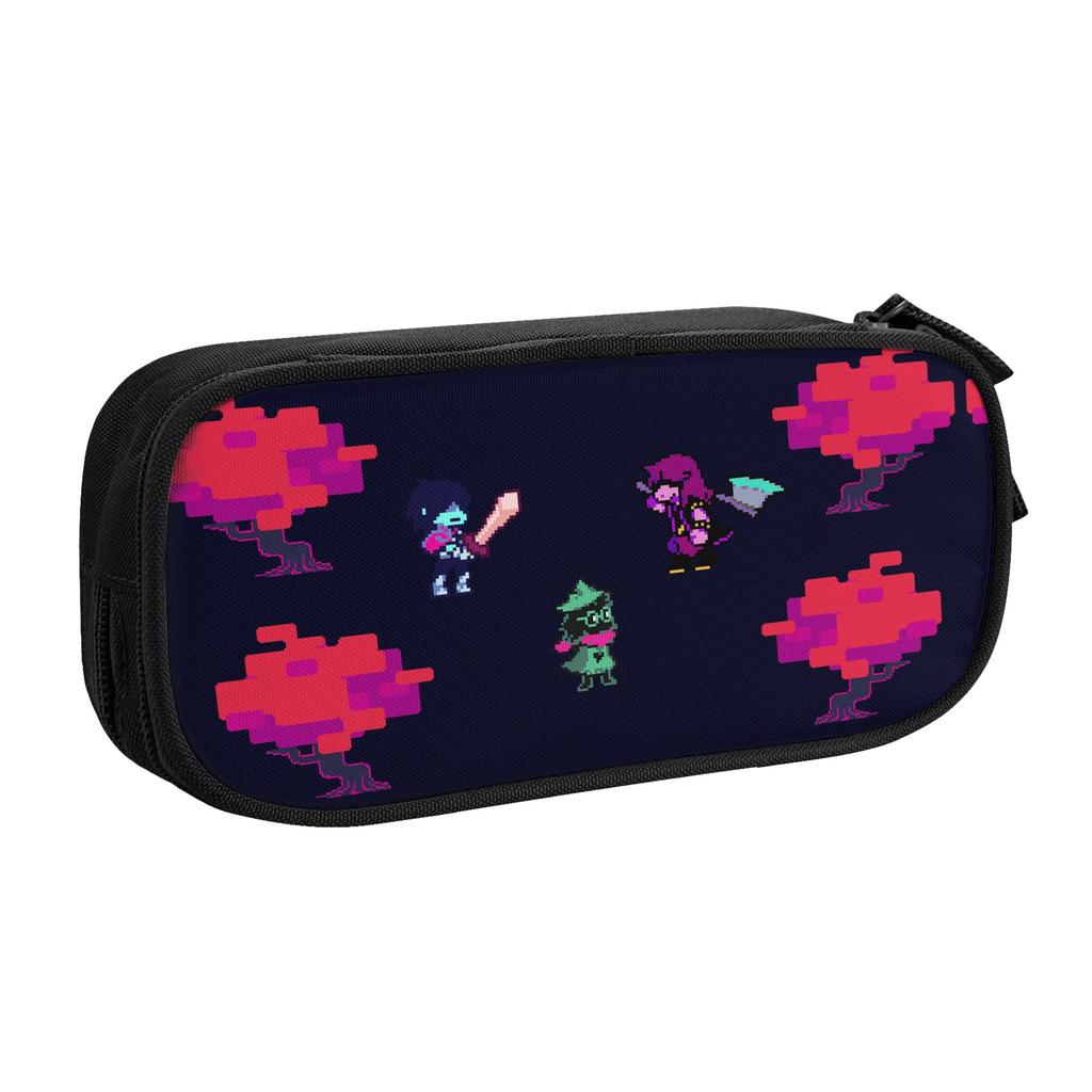Deltarunes Susie Ralsei Kris Pencil Cases Fun Pen Holder Bag Student Students School Zipper Pencilcases