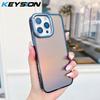 KEYSION Fashion Laser Gradient Colorful Phone Case for iPhone 16 Pro Max Soft TPU+PC Shockproof Back Cover for iPhone 16 Plus