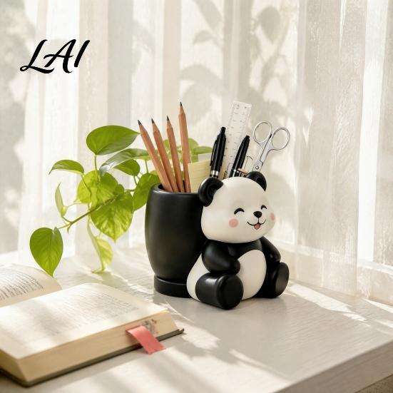 Cartoon Animal Flower Containers Cute Panda Succulent Planter Resin Plant Pot Gifts for Lovers Decorative Planter Pot Indoor Office Desk,