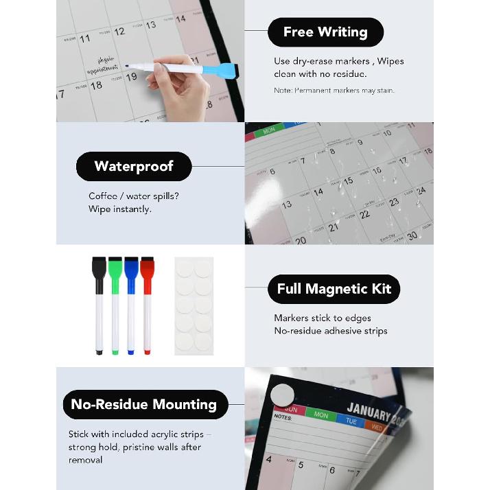 24x34" 2026 Large Wall Calendar - Reversible Yearly Planner, Horizontal & Vertical Layouts | Pre-Printed Holidays | Countdown Numbers, Office and