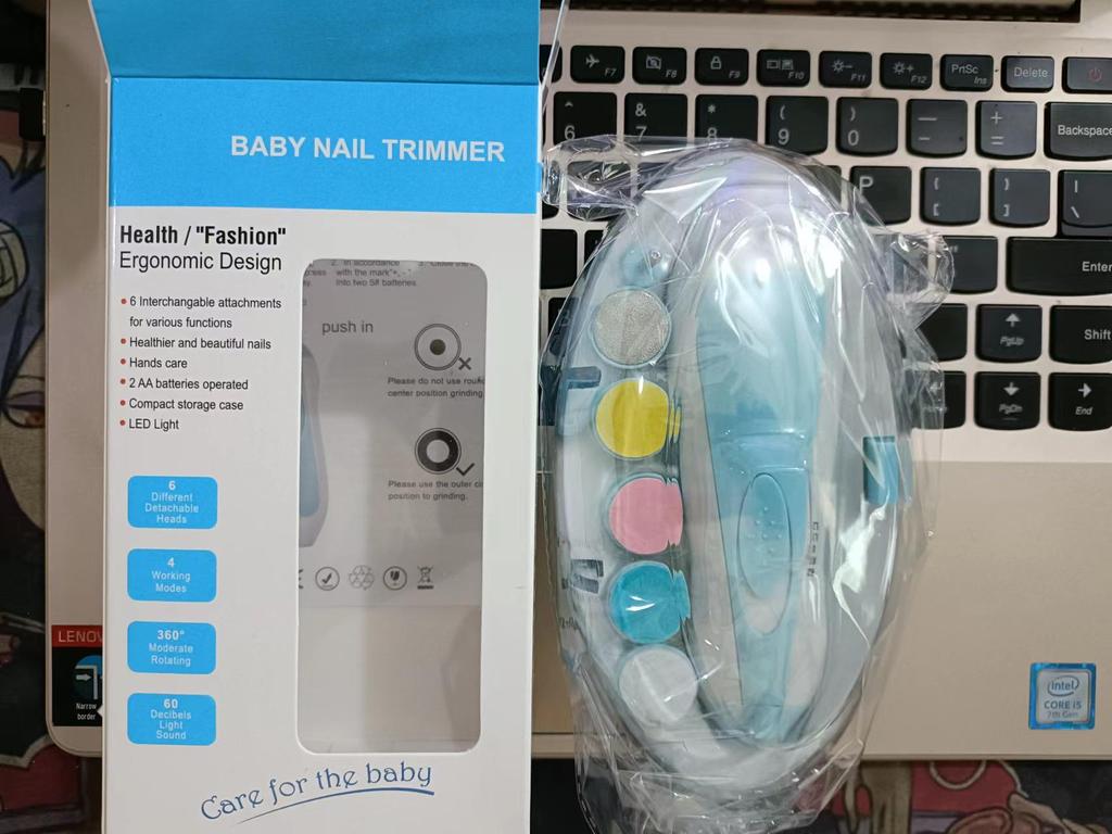 Portable Electric Baby Nail Grinder & Clippers Set - Six-in-One, Anti-Scratch, Anti-Pinch Safe