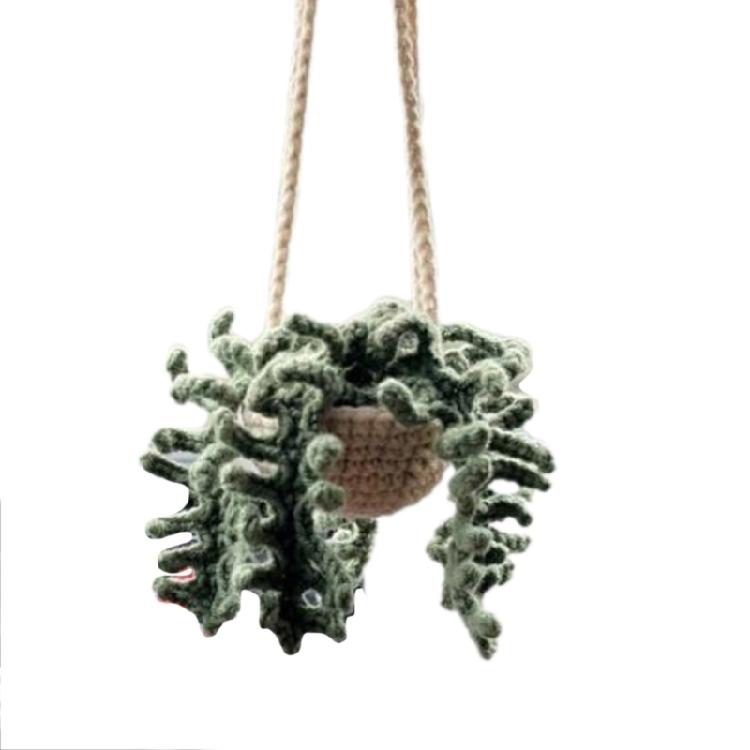 Handmade Crochet Car Styling Plant Succulent Car Plant Ornamentos Decoration