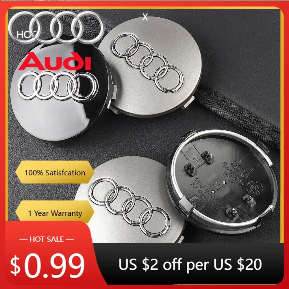 Hub Caps Hot New 2025 For Audi 4PCS 59mm Audi Hub Caps Car Wheel Center Wheel Caps For Audi A1 A2 A3 A4 A5 S C5 A3 A4 S5 S7 R